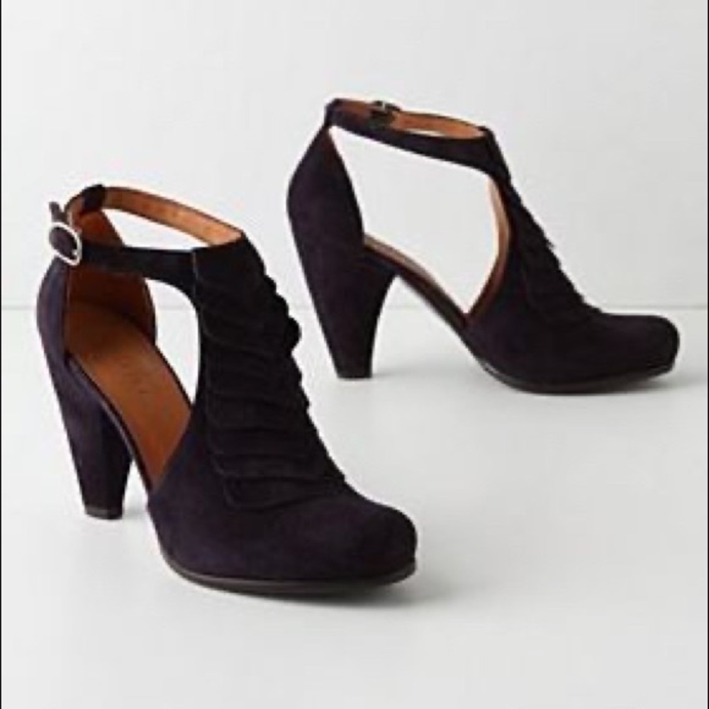 Anthropologie Sevilla (Oren) Heels by Coclico Purple Suede EUC 8.5 - Picture 11 of 12
